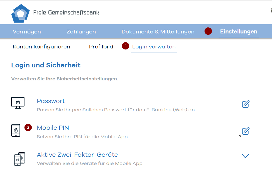 Anleitung PIN vergessen